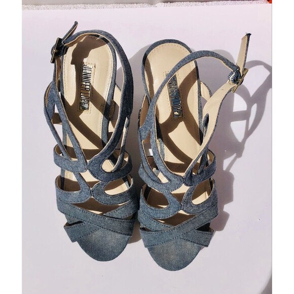 Jennifer Lopez Shoes Platform Demin Blue Size 6 - Picture 6 of 10